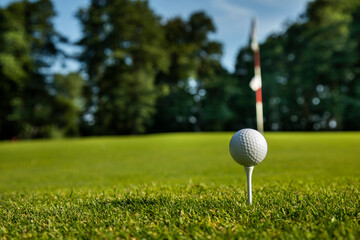 Golf ball on the golf course