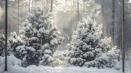 snow covered trees in winter
