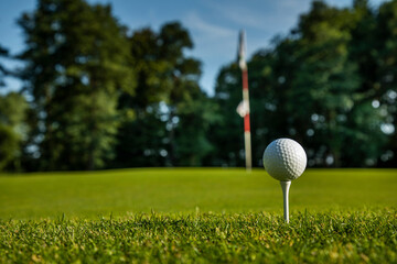 Golf ball on the golf course