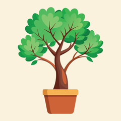 Obraz premium free-vector-tree-growing-in-the-pot