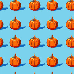 Hello autumn, autumn season, pumpkins, leaves, branches, berries, pattern, vector	