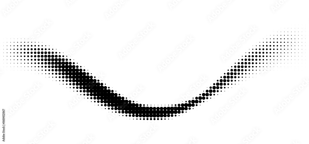 Poster halftone curved line pattern. gradient halftone dots backgrounds
