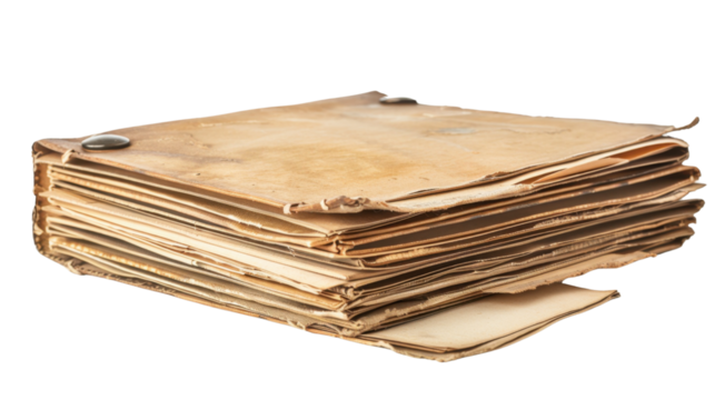 File Folder with Documents on transparent background