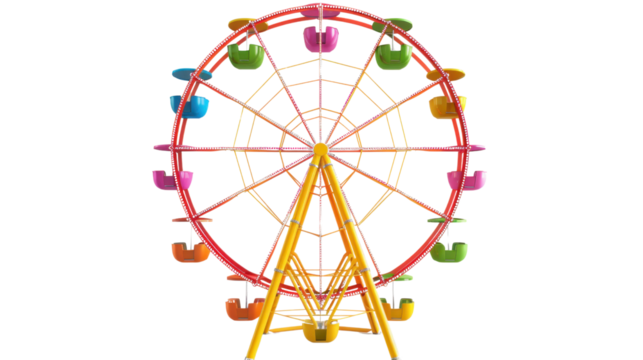 Ferris  wheel carousel,on white background,