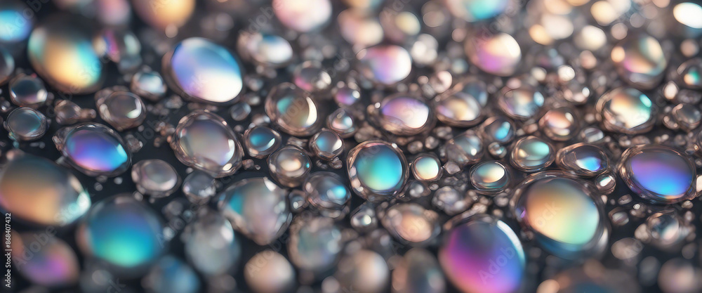 Poster 3d iridescent material shape on transparent background