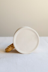 Creative ceramic cup is on the table