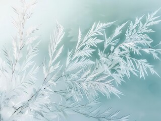 winters artistry intricate frost patterns on window pane delicate ice crystals against morning sky abstract photography