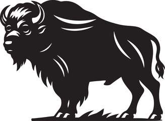 Obraz premium Buffalo vector illustration silhouette artwork image
