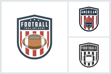 American football logo sport, emblem set collection, football vector illustration, american football badge logo template vector design