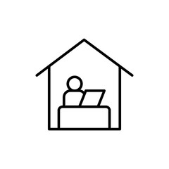 Freelancer outline icons, minimalist vector illustration ,simple transparent graphic element .Isolated on white background