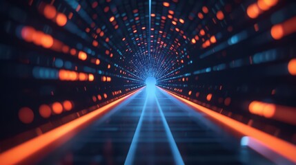 Fototapeta premium Conceptual minimalist illustration of digital light patterns and technology, with copy space