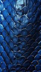 Fototapeta premium Blue snake skin leather texture. Close up reptile background