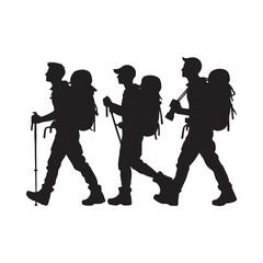 Hiker Silhouette, Mountain Climber Adventure Silhouette