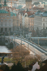 Naklejka premium Malerischer Blick auf die Mánes-Brücke und die Altstadt von Prag