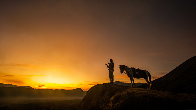 sunset in the desert