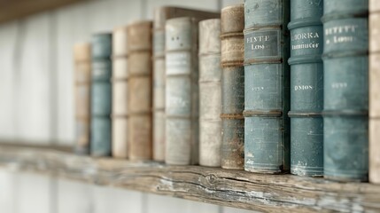 An ultra-sharp image of an old library scene featuring antique books and a wooden bookshelf