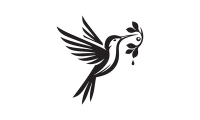 Hummingbird Icon Silhouette, Files for Cutting Cricut and Silhouette, Isolated on white background, Calligraphy t shirt design, Hand drawn lettering phrase, card, flyer EPS 10