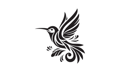 Fototapeta premium Hummingbird Icon Silhouette, Files for Cutting Cricut and Silhouette, Isolated on white background, Calligraphy t shirt design, Hand drawn lettering phrase, card, flyer EPS 10