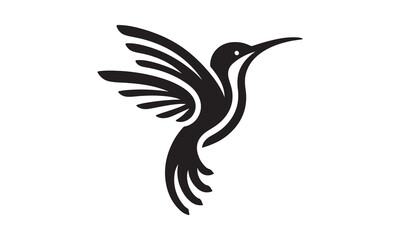 Hummingbird Icon Silhouette, Files for Cutting Cricut and Silhouette, Isolated on white background, Calligraphy t shirt design, Hand drawn lettering phrase, card, flyer EPS 10