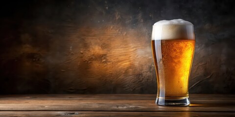 Refreshing glass of beer with foam on top , beer, drink, cold, alcohol, beverage, pub, brewery, pint, glass, foam
