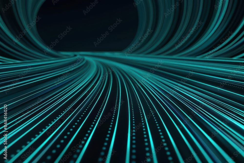 Poster sleek cybernetic lines representing speed and efficiency in a minimalist design, with copy space