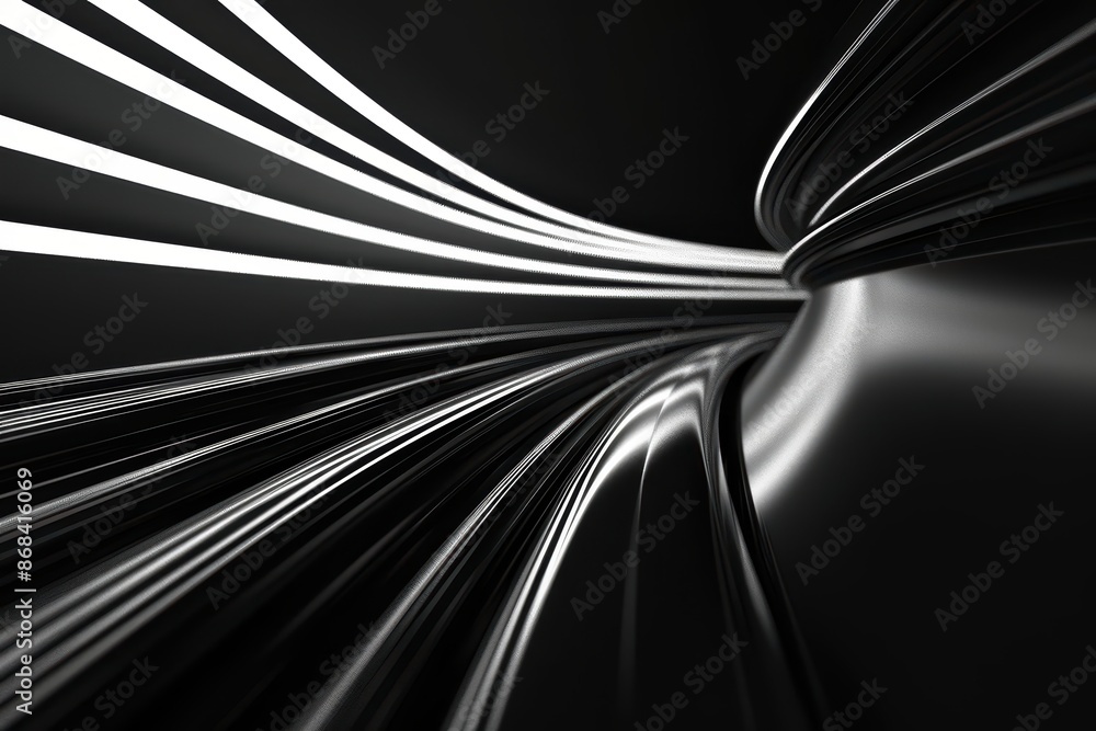 Poster sleek cybernetic lines representing speed and efficiency in a minimalist design, with copy space