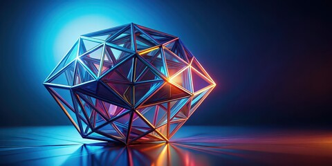 Abstract render of a futuristic geometric shape , modern, technology, digital, design, creative, art,graphics