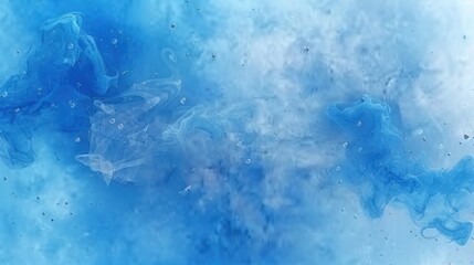 Fototapeta premium Blue ink swirls and mixes with water, creating an abstract pattern