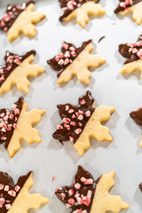 Making Star-Shaped Cookies with Chocolate and Peppermint Chips