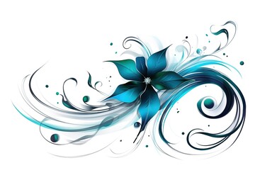 Naklejka premium Flower tattoo line art design element