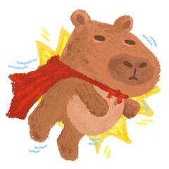 Cute cartoon drawing, capybara