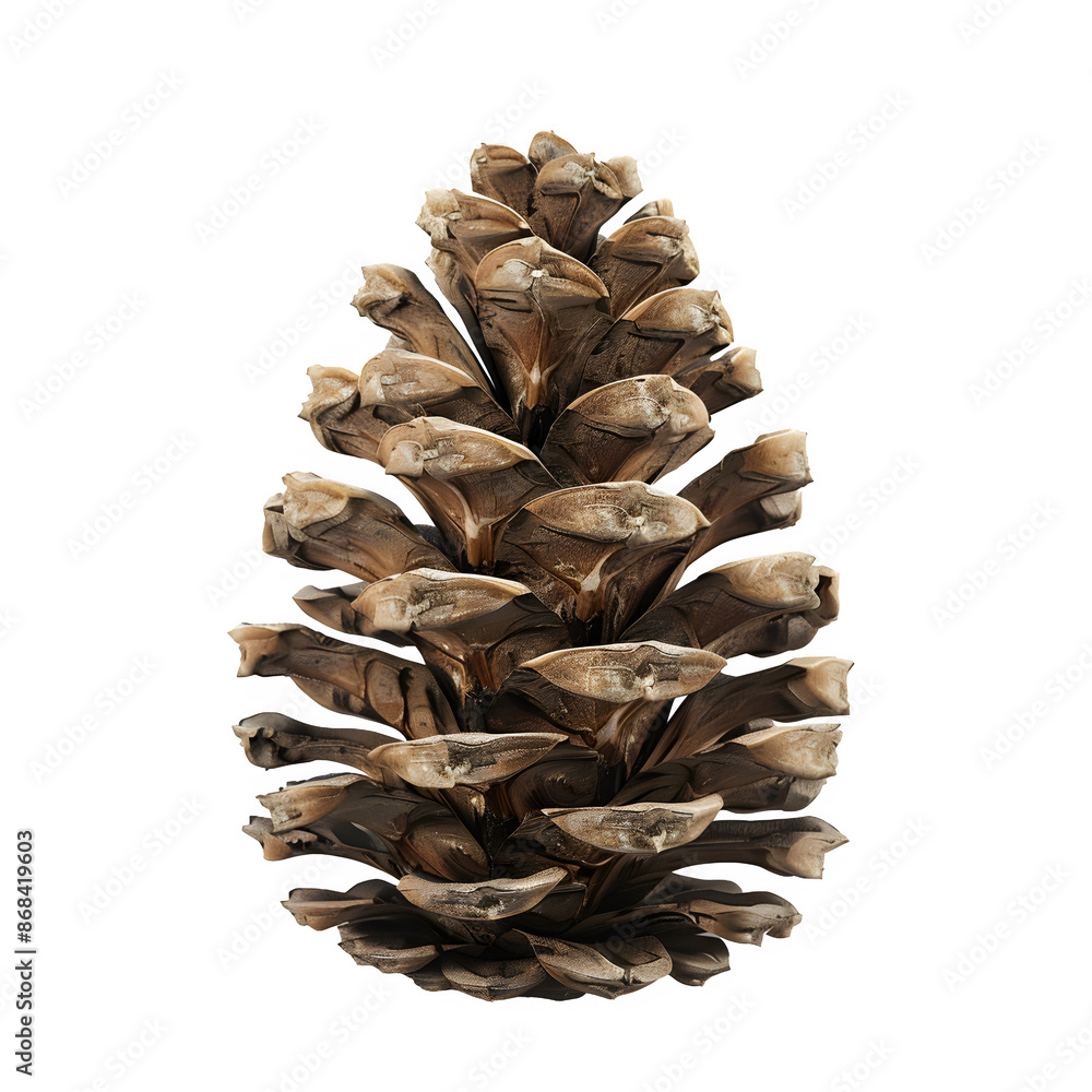 Aufkleber Detailed view of a pine cone's intricate patterns and textures, isolated with a transparent background