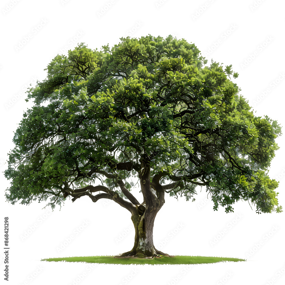 Aufkleber big, leafy tree with thick foliage, isolated on a transparent background for effortless integration