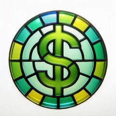 Obraz premium Colorful Stained Glass Featuring Dollar Symbol