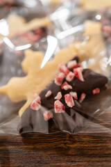 Festive Cookie Packaging with Chocolate-Dipped Christmas Delights