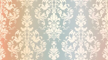Obraz premium Elegant Pastel Damask Pattern with Ornate Ornamentation and Refined Aesthetic