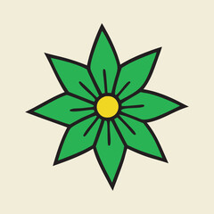 Colorful Botanical Floral Element Vector Illustration.