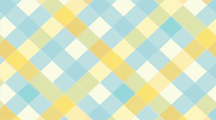 Cute pastel blue and yellow checkered pattern background vector presentation design, simple flat illustration ,highly detailed illustrations


