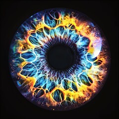 Eyes Universe. Abstract Illustration of Human Eye with Vision Concept