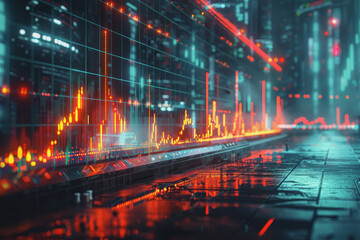 Obraz premium Screenshots of interactive quizzes or stock market graphs showing progress and success