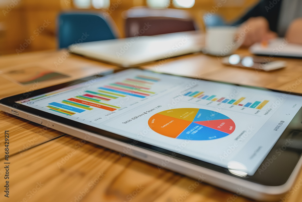 Aufkleber screenshots of interactive quizzes or stock market graphs showing progress and success