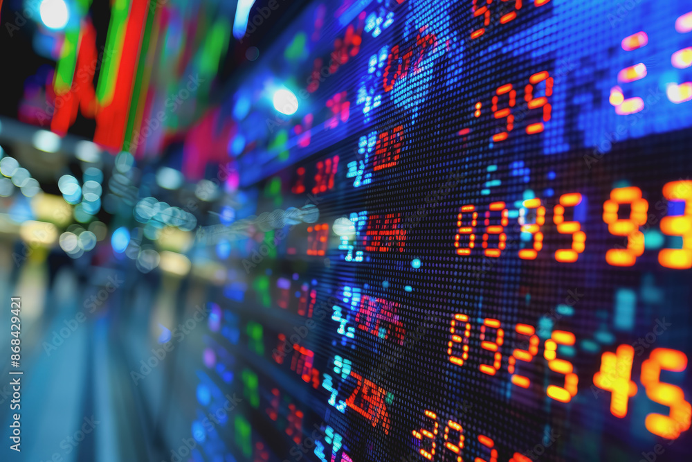 Poster screenshots of interactive quizzes or stock market graphs showing progress and success
