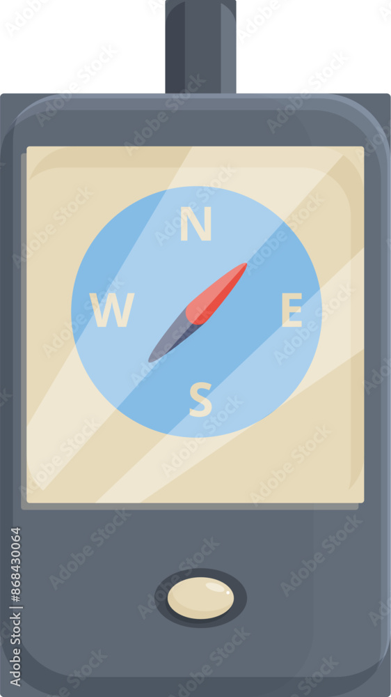 Poster electronic compass showing north direction, helping users navigate and find their way