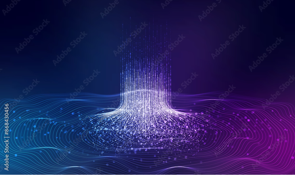 Aufkleber cyber big data flow. network line connect stream. concept of ai technology