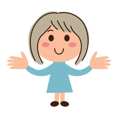 Obraz premium 両手を広げる女子