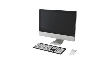 Fototapeta premium Monitor screen keyboard on transparent background