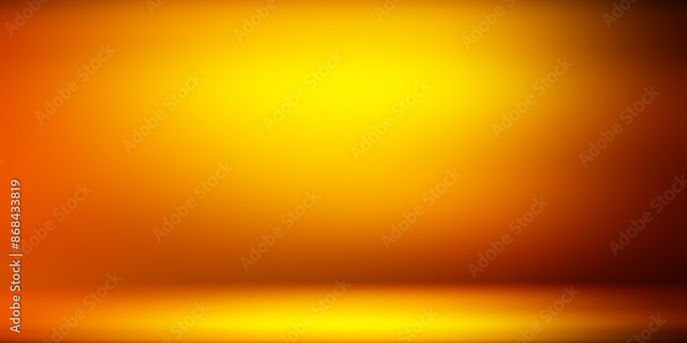 Poster empty yellow background and spotlight with studio for showing or design. blank backdrop made from ce