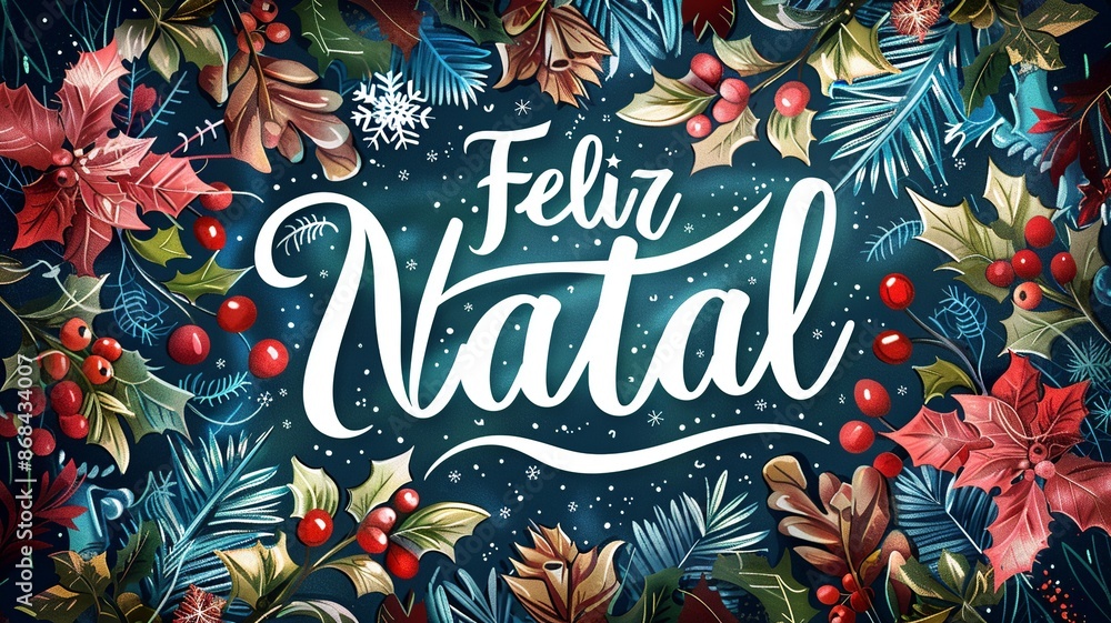 Poster design a christmas card with the words 