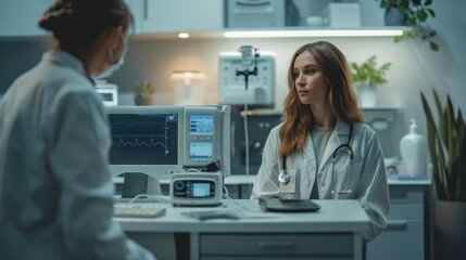 A high-tech healthcare device monitoring patient vitals in real-time