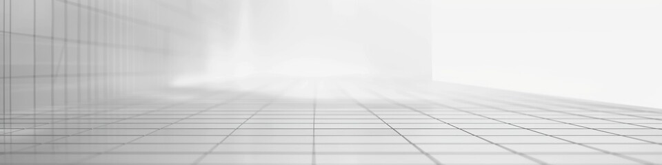 Monotone white background with faint grid lines in light grey, offering a clean and minimalist design